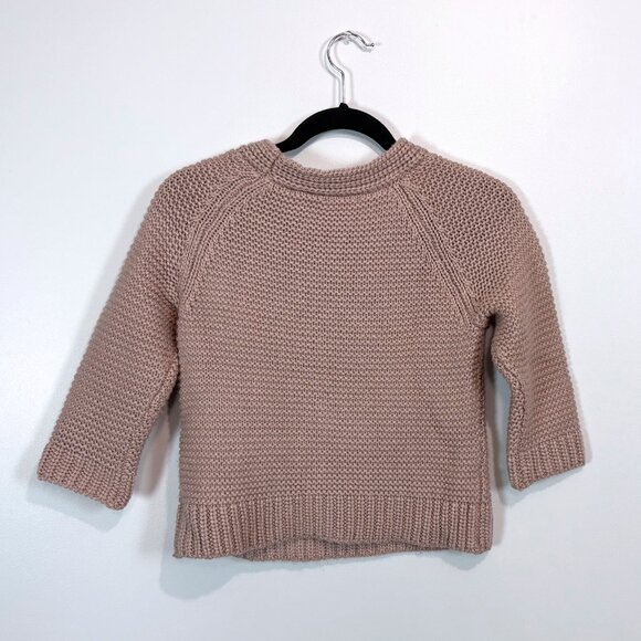 Moda International Dusty Rose Cropped Knit Sweater, 3/4 Raglan Sleeve, sz S - Picture 13 of 13